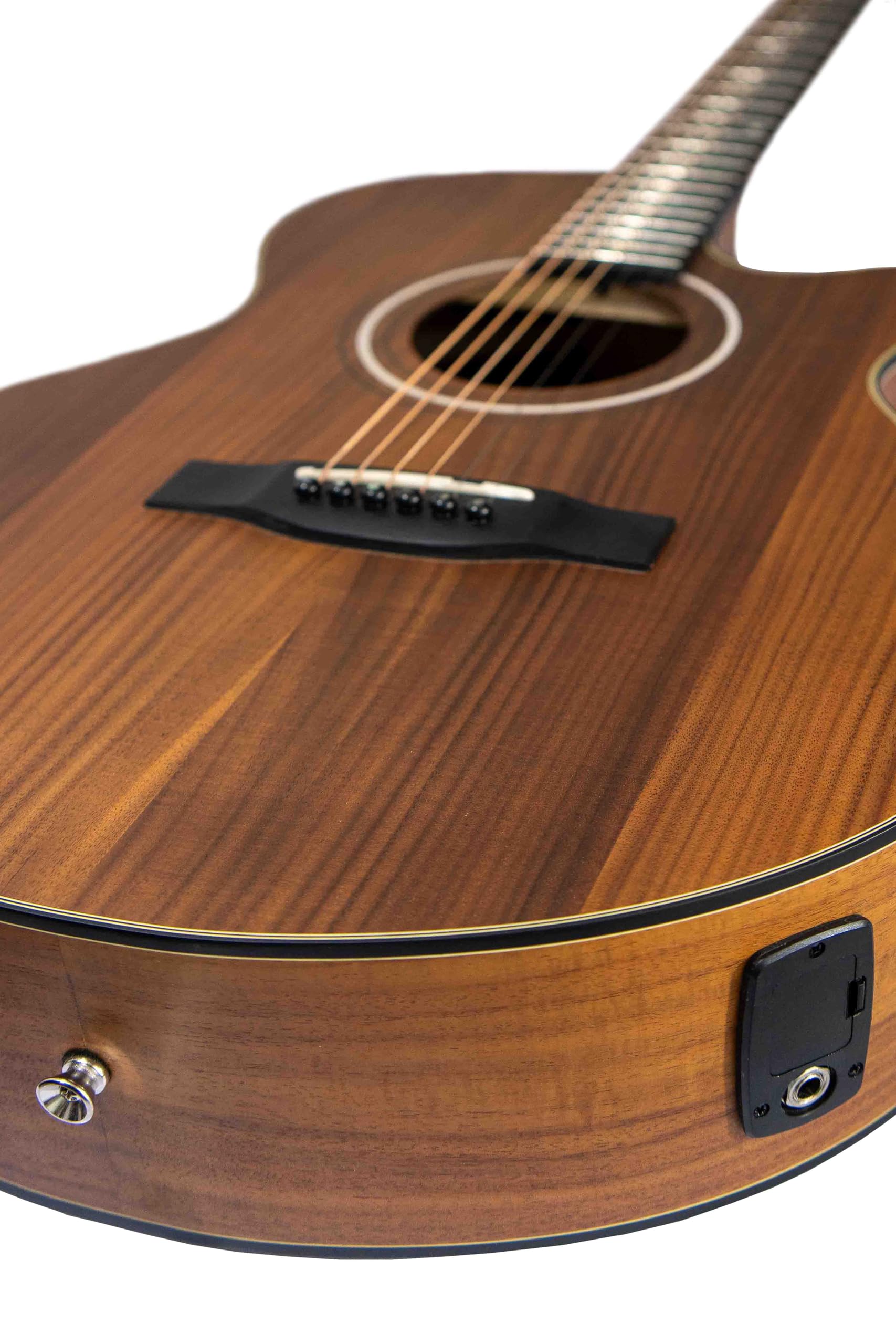 BAMBOO - Guitarra Electroacustica Stage Koa con Funda Accolchada, 40 pulgadas, madera Koa