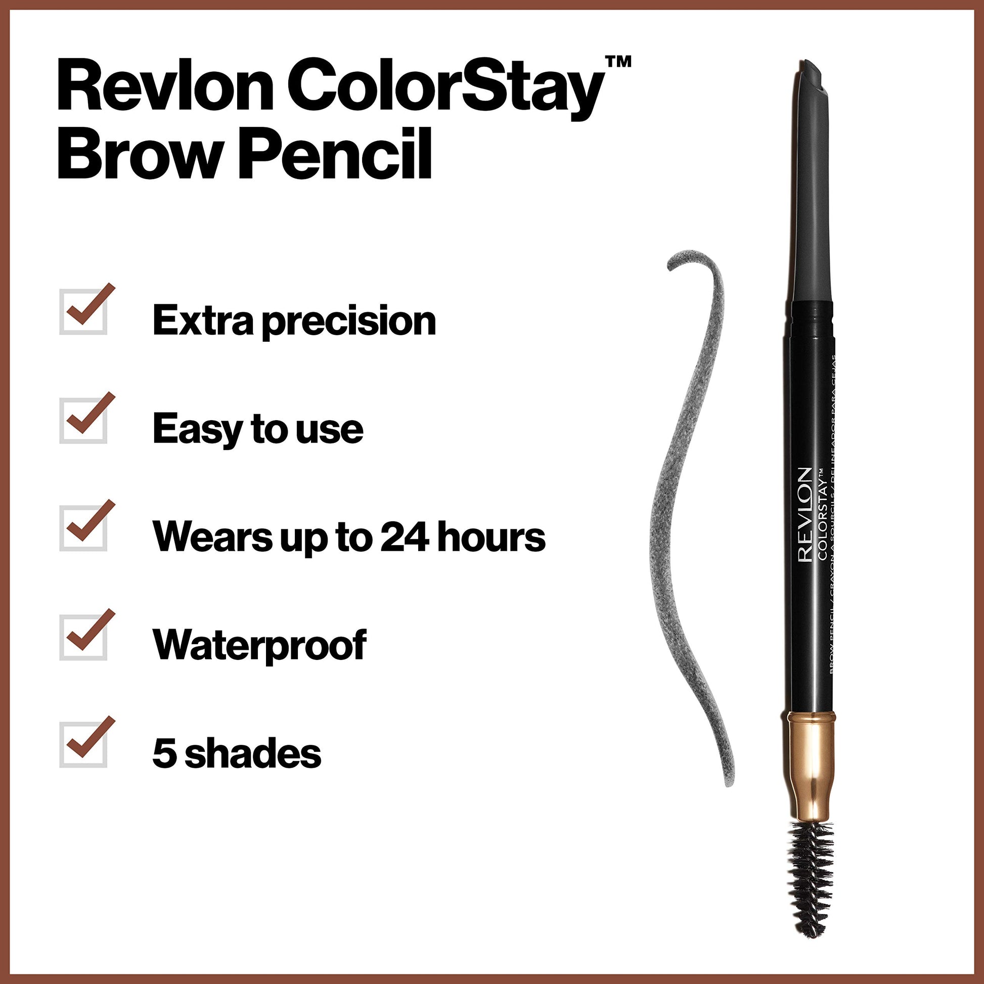 Revlon ColorStay Brow Pencil, Soft Black, 12 ounce