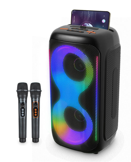 Máquina de Karaoke GKD40 Altavoz Bluetooth LED Woofer 4" para Niños y Adultos