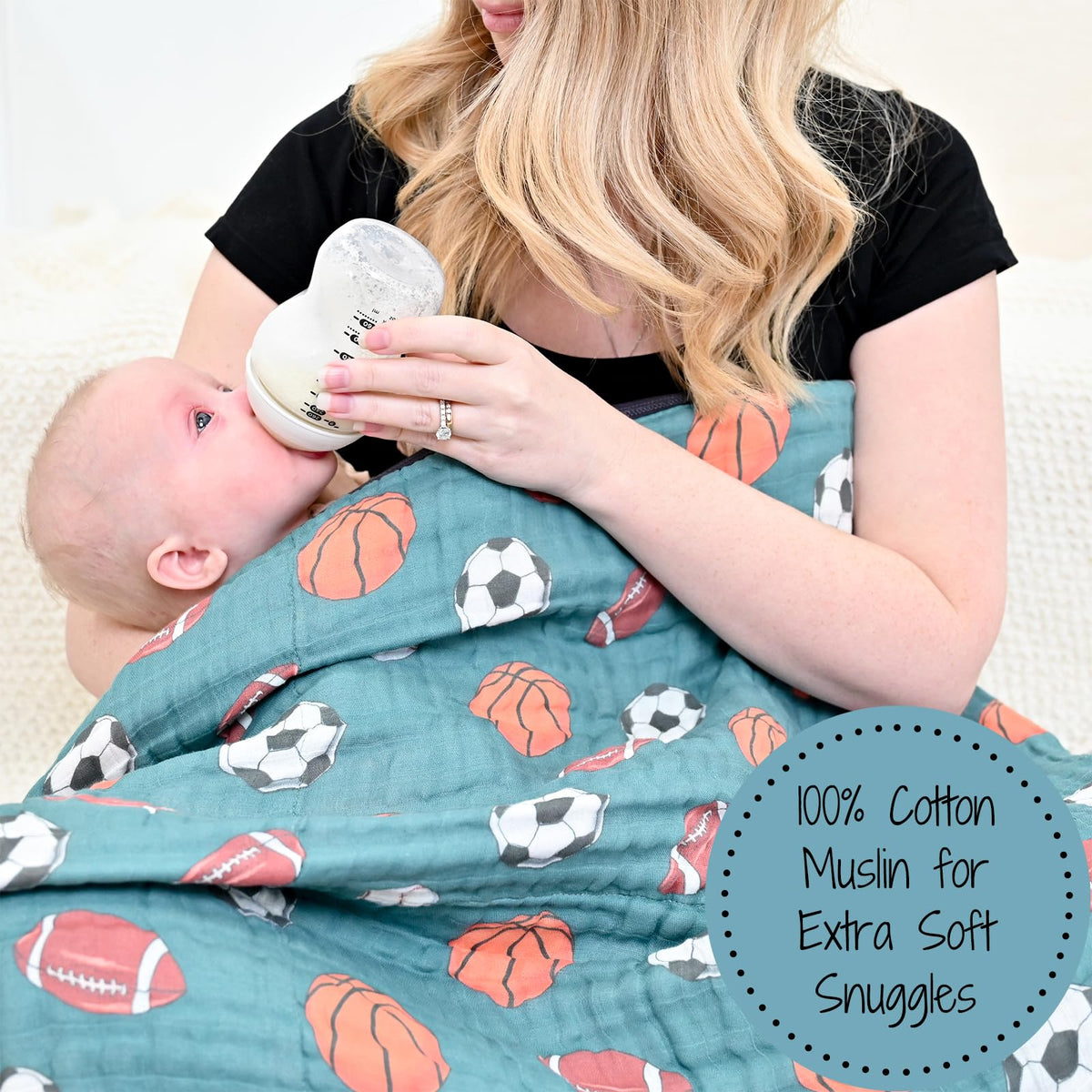 LollyBanks Manta de muselina para bebé, Manta de algodón 100% suave y transpirable para recién nacido, Manta de 47 x 47 pulgadas para niños pequeños, Manta de 6 capas para bebé, Mantas de recepción