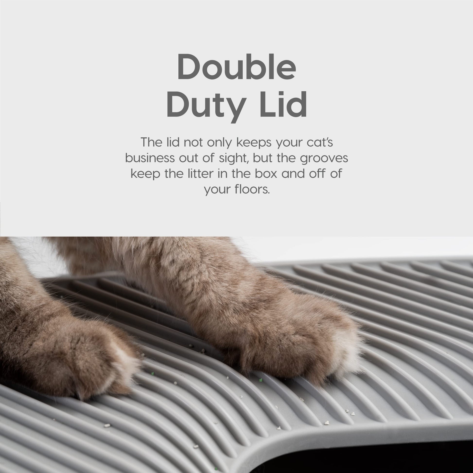 Caja de Arena para Gatos IRIS USA Blanco Gris de Alta Calidad con Entrada Superior y Control de Olores