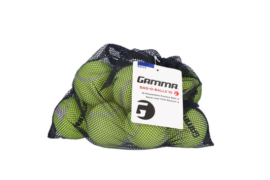 GAMMA Sports - Pelotas de Tenis sin presión con Malla para Pelotas de Tenis, Paquete de 10