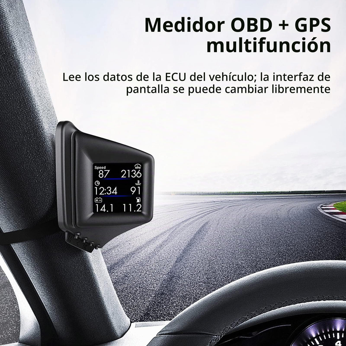 Head Up Display Car HUD P8 OBDII y Sistema Dual GPS Instalación en Pilar A