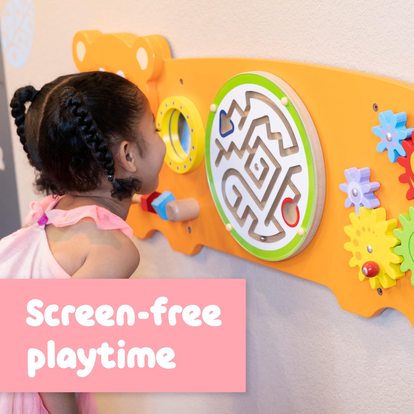 Panel de Actividades de Pared SPARK & WOW Bear Multicolor Montessori para Niños Pequeños