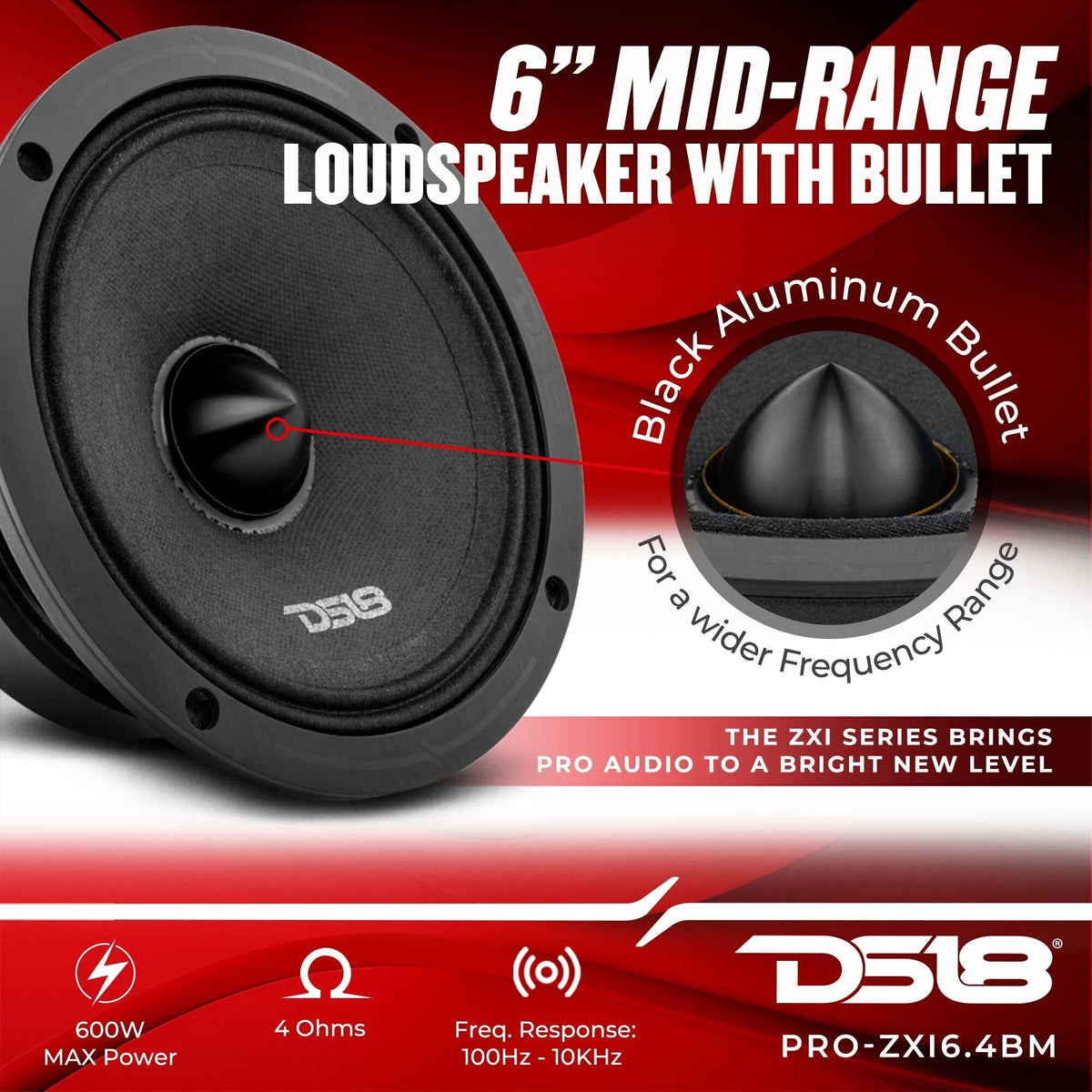 Altavoces Pro-ZXI6.4BM Negro de Alto Desempeño