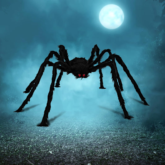 JOYIN - Decoraciones de Halloween para exteriores, araña gigante, accesorios de araña grandes de miedo para patio, césped, Halloween, decoración exterior y decoración de fiesta interior, negro (la