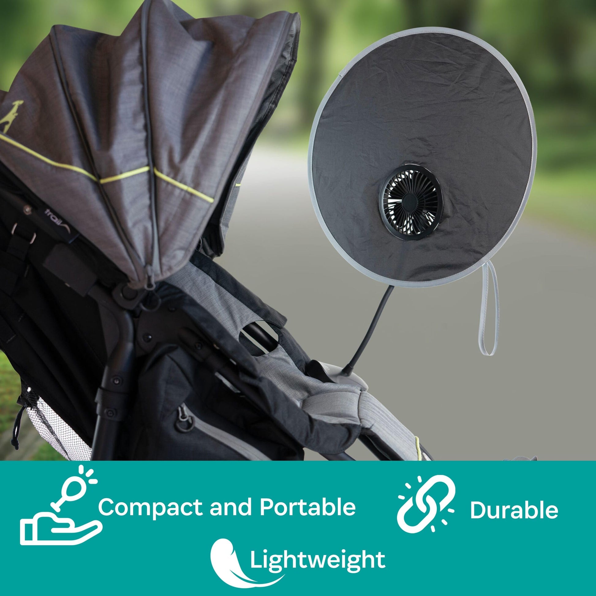 carriola para bebé con parasol, asiento de coche, silla de playa – Cool Shade UPF50 Clip On Baby Infant, protección solar, recargable