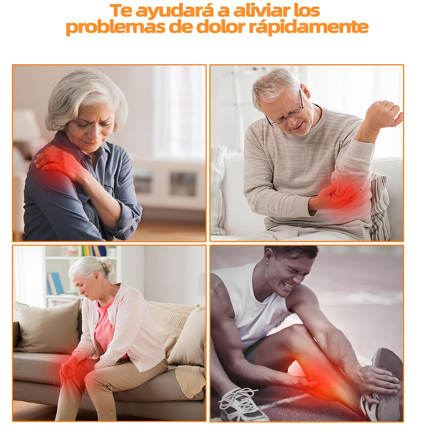 Masajeador de Rodilla 3en1 Calentado Recargable Vibración y Calor Ajustable para Artritis y Dolor