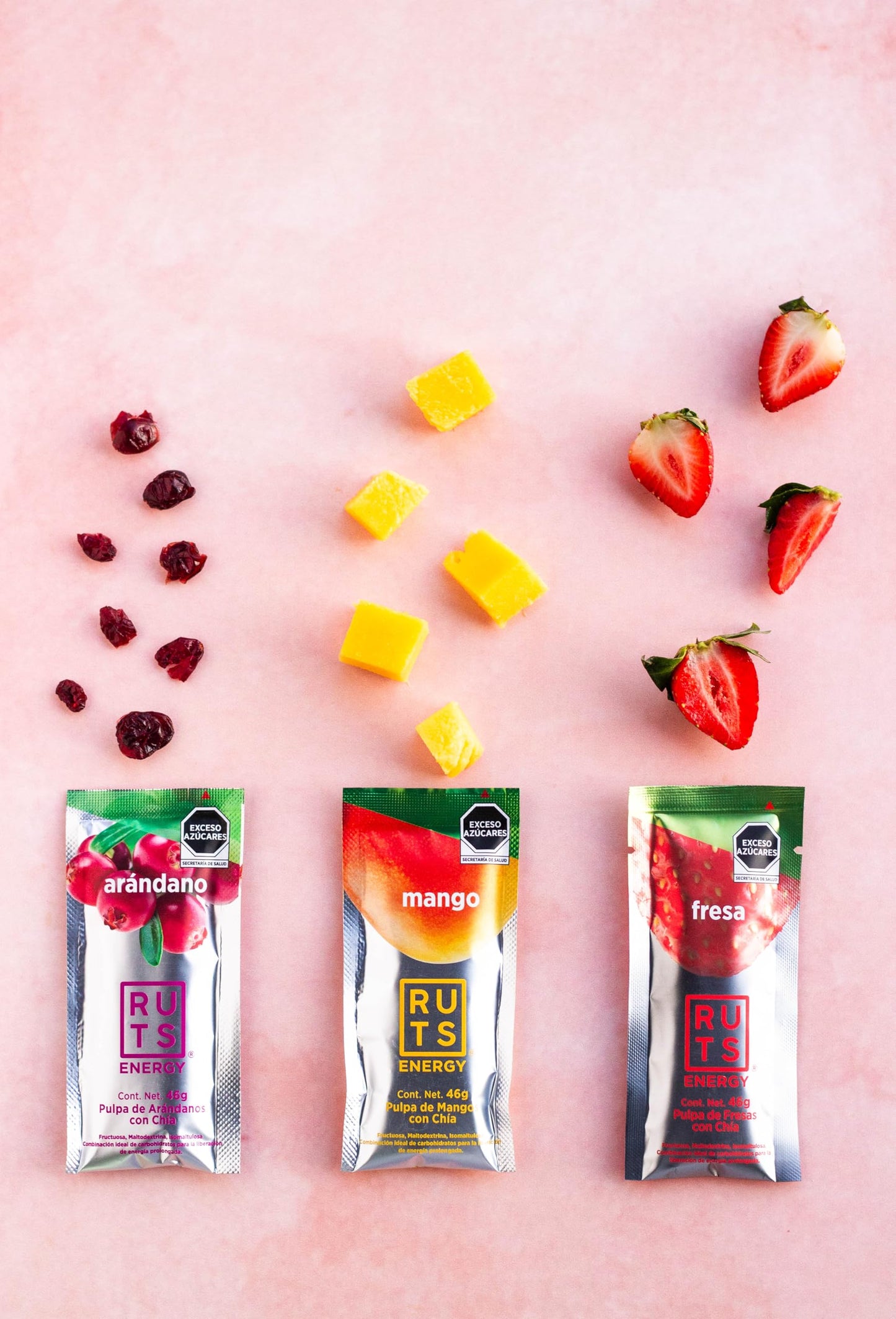 Gel Energético Ruts Energy Mix Arándano, Fresa y Mango 24 46g