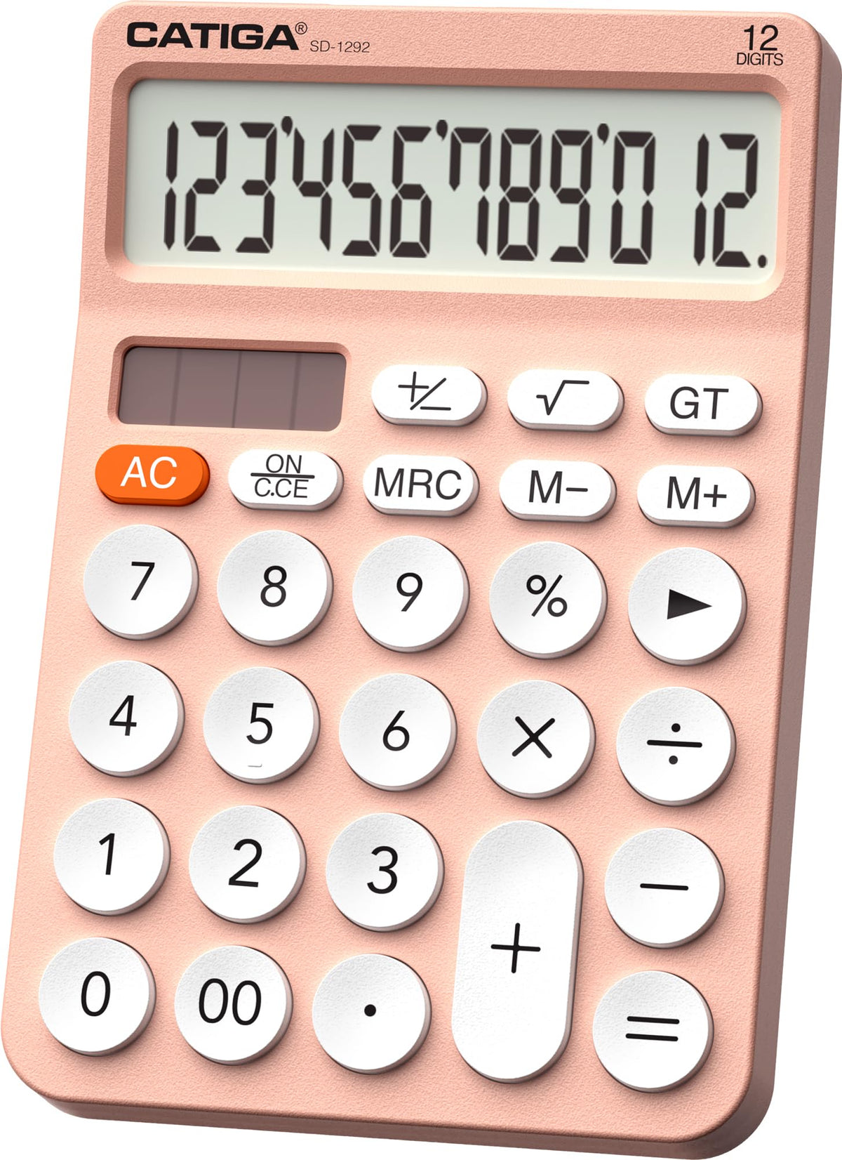 Calculadora Básica CATIGA Negro Pantalla LCD Grande 12 Dígitos para Oficina, Escuela, Hogar