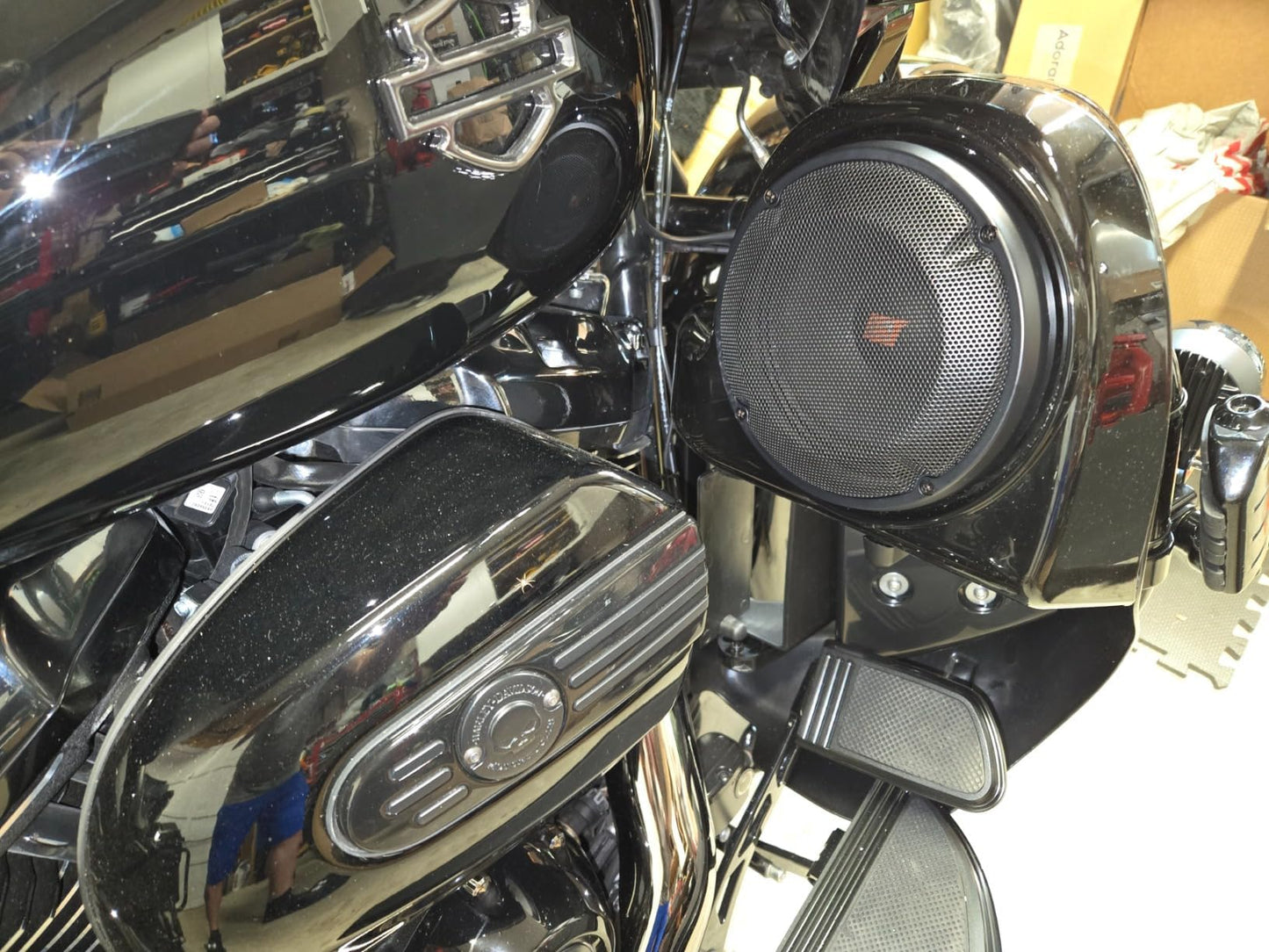 Cubierta de Parrilla de Altavoz para Alforja VPZMT Negro Compatible con Harley Touring y Street Glide Para Moto