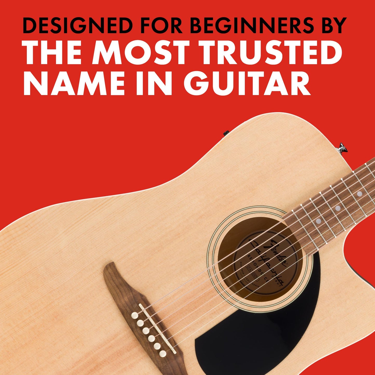 Fender Guitarra Electroacústica California Debut Redondo™ CE, Spruce Top, Black Pickguard, Natural