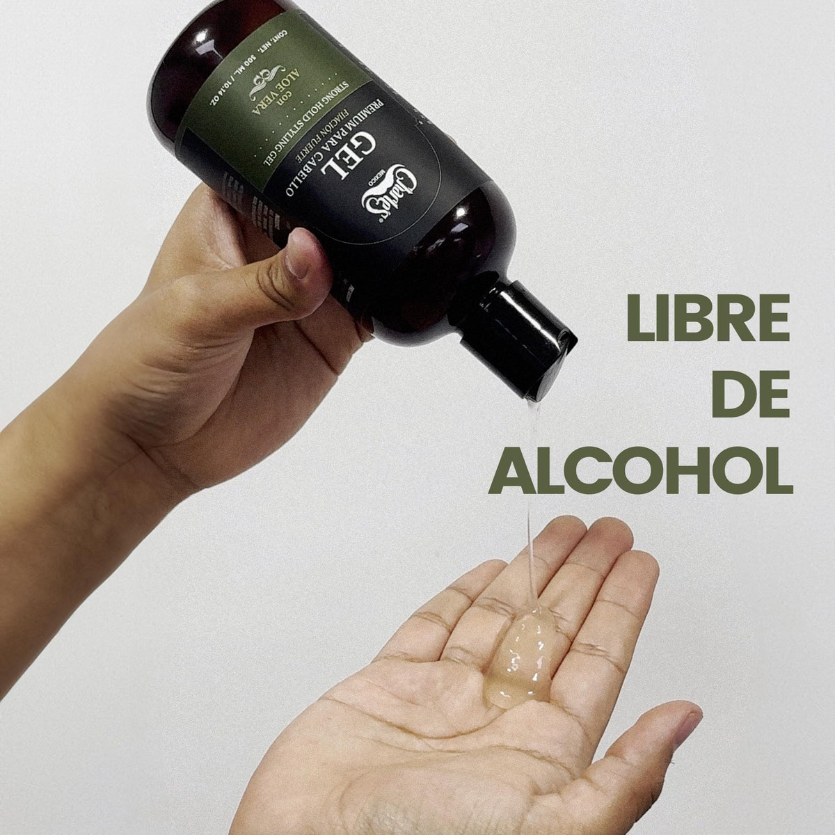 Charle’s – Gel Para Cabello Premium 300mL – Fijación Fuerte – Con Aloe Vera – Sin alcohol - No deja residuos – Acabado natural – Fácil distribución.