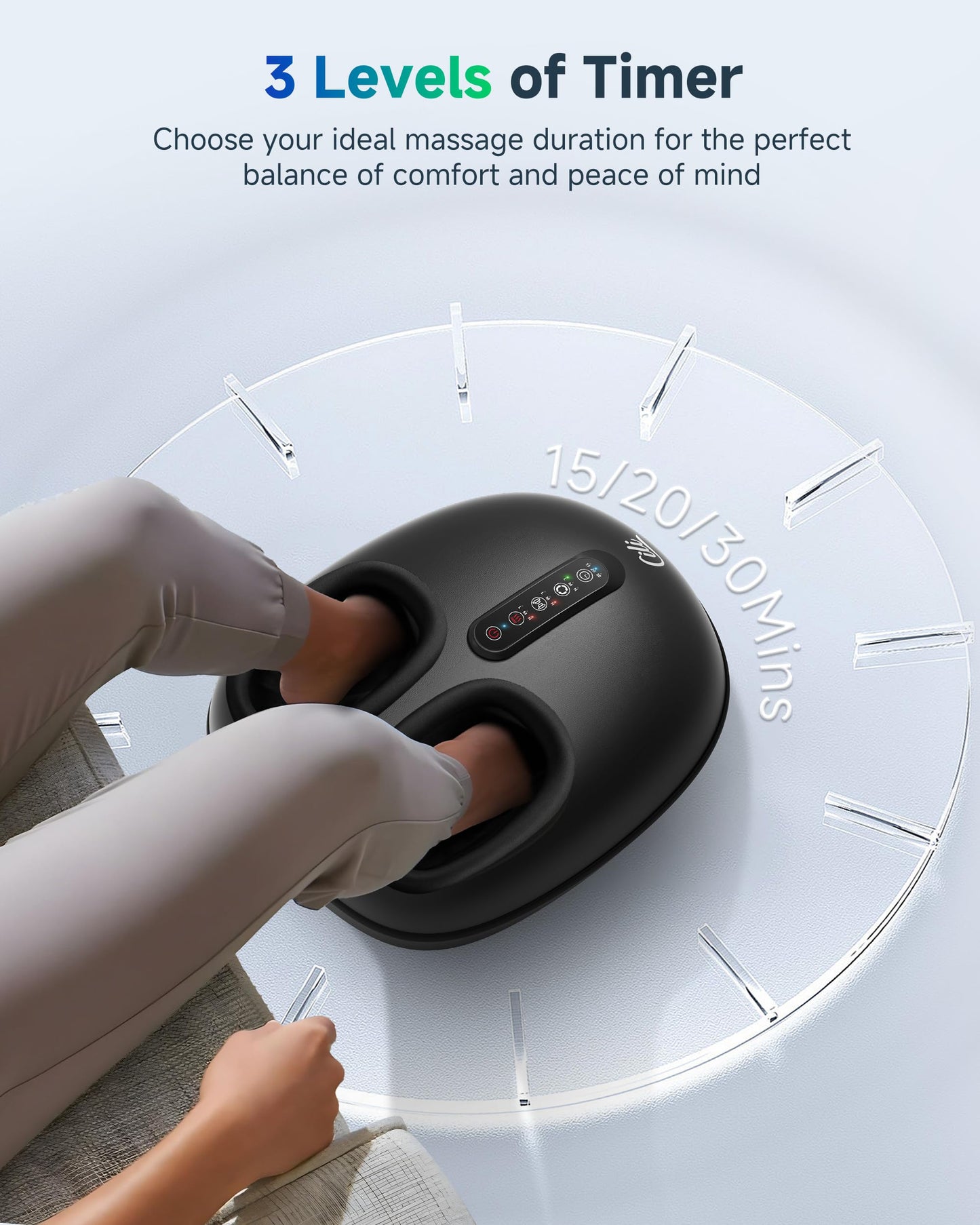 CILI Masajeador De Pies Shiatsu Con Calor Y Compresión, Amasado Y Rodamiento. Masajeador Eléctrico Para Fascitis Plantar Y Neuropatía. Calentador De Pies Para Mujeres Y Hombres. Talla Hasta 35 Cm.