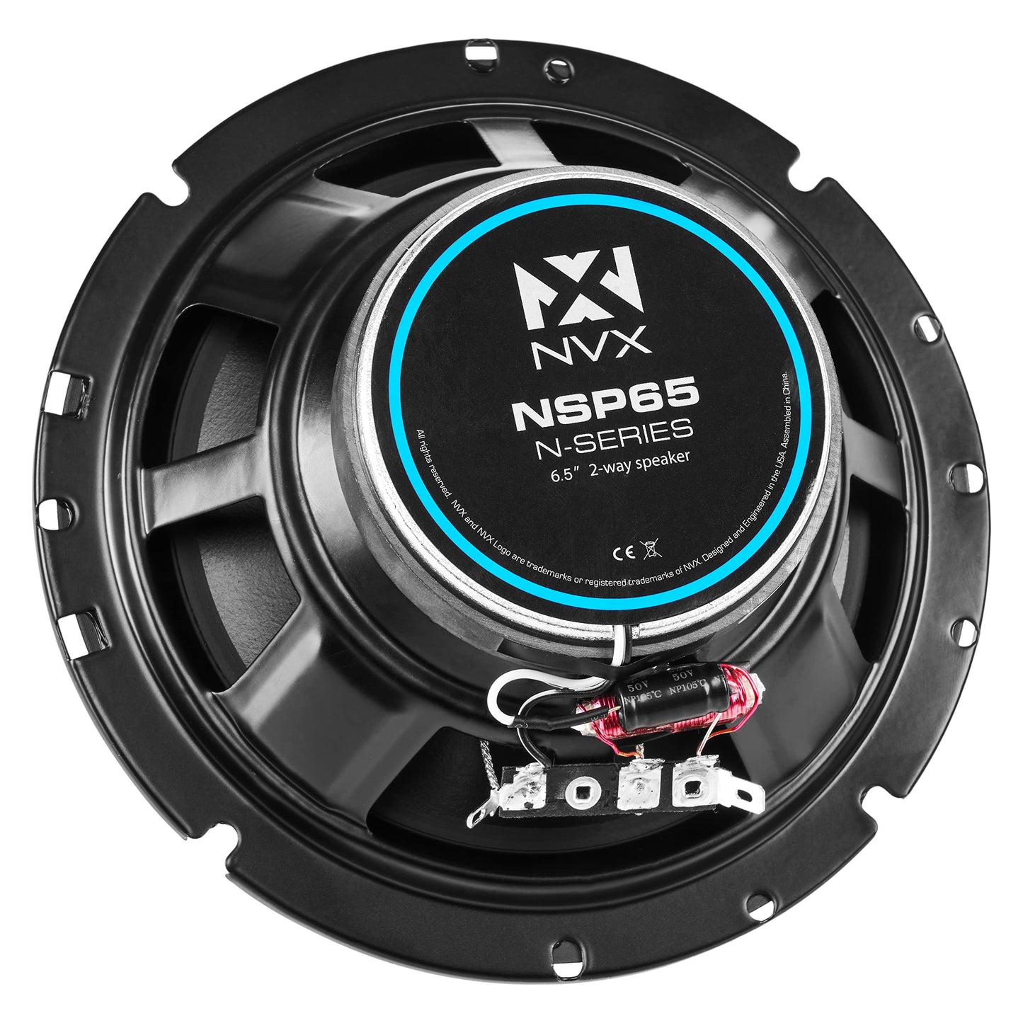 NVX 6 1/2 inch True 80 watt RMS 2-Way Coaxial Car Speakers [N-Series] with Silk Dome Tweeters, Set of 2 [NSP65]