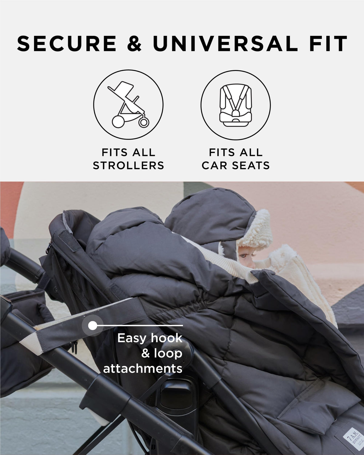 Manta Ajustable 7AM Enfant Invierno Unisex Multiusos Forro Polar Cálido Con Capucha Repelente al Agua Para Asiento de Coche de Bebé