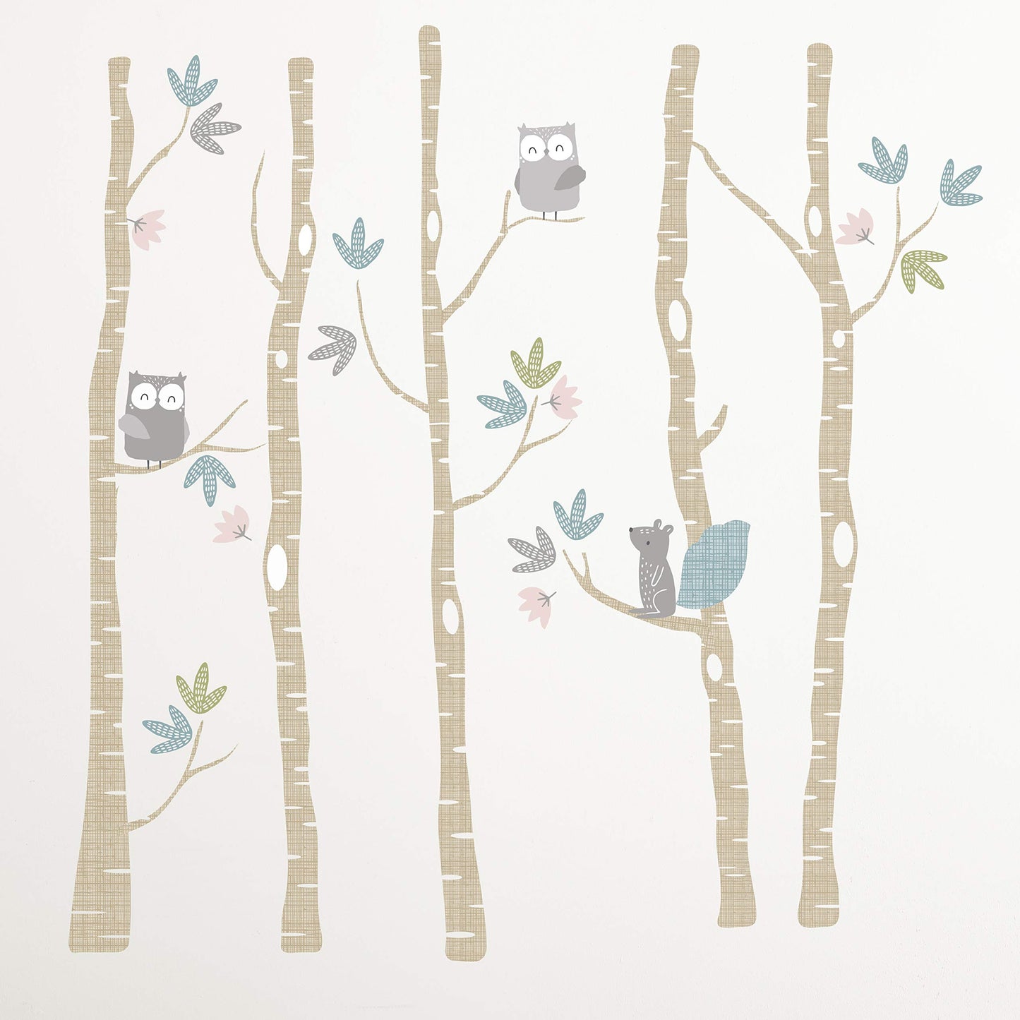 Levtex Baby - Juego de cama Everly Crib - Juego de cama para bebé, color gris azulado y verde azulado, ciervos del bosque y amigos, juego de 5 piezas incluye colcha, sábana bajera, apilador de pañales