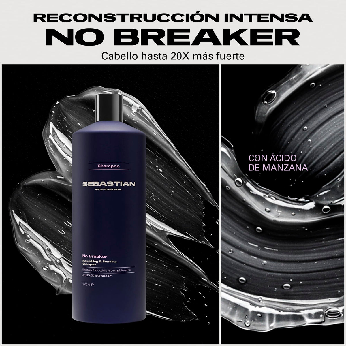 Sebastian Professional No Breaker Shampoo Reparador Sin Parabenos, Vegano