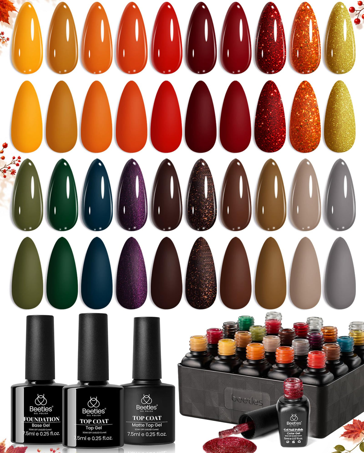 Beetles Gel Polish Kit de Esmaltes en Gel 23 Colores - Brillante - Duradero - Fácil Aplicación - Hecho en USA
