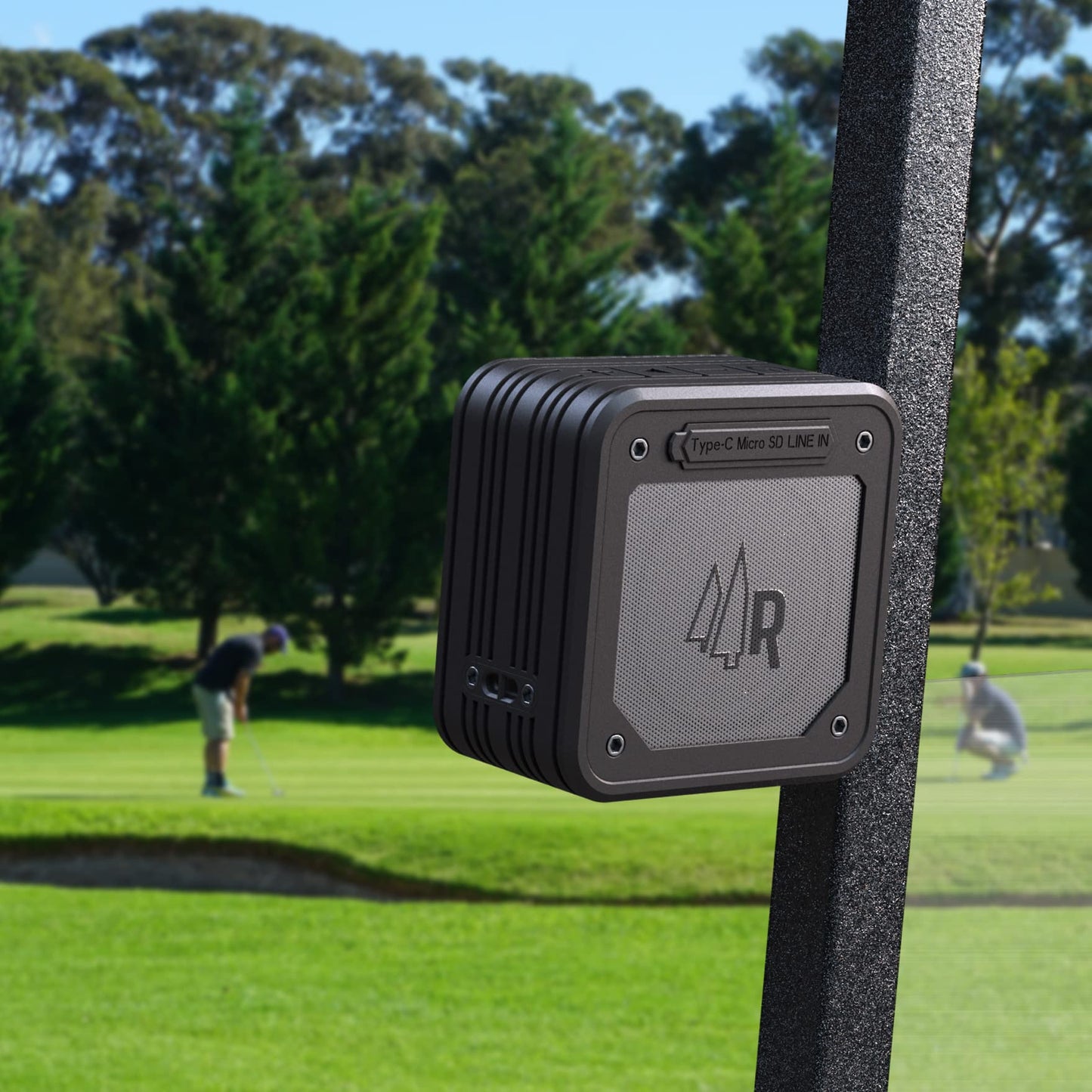RANGLAND - Altavoces magnéticos Bluetooth estéreo de doble emparejamiento para carritos de golf (paquete de 2) impermeables, IPX6, sonido envolvente inalámbrico con soporte de barra magnética