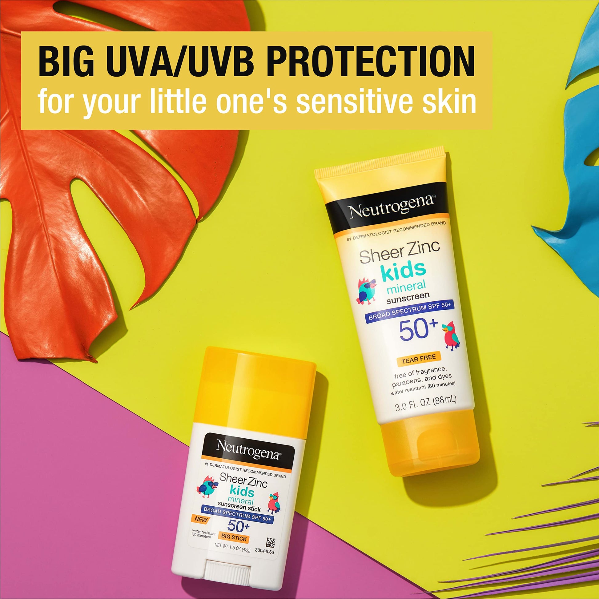 Protector Solar Mineral en Barra Neutrogena Sheer Zinc Oxide para Niños SPF 50+ Resistente al Agua y Libre de Residuos