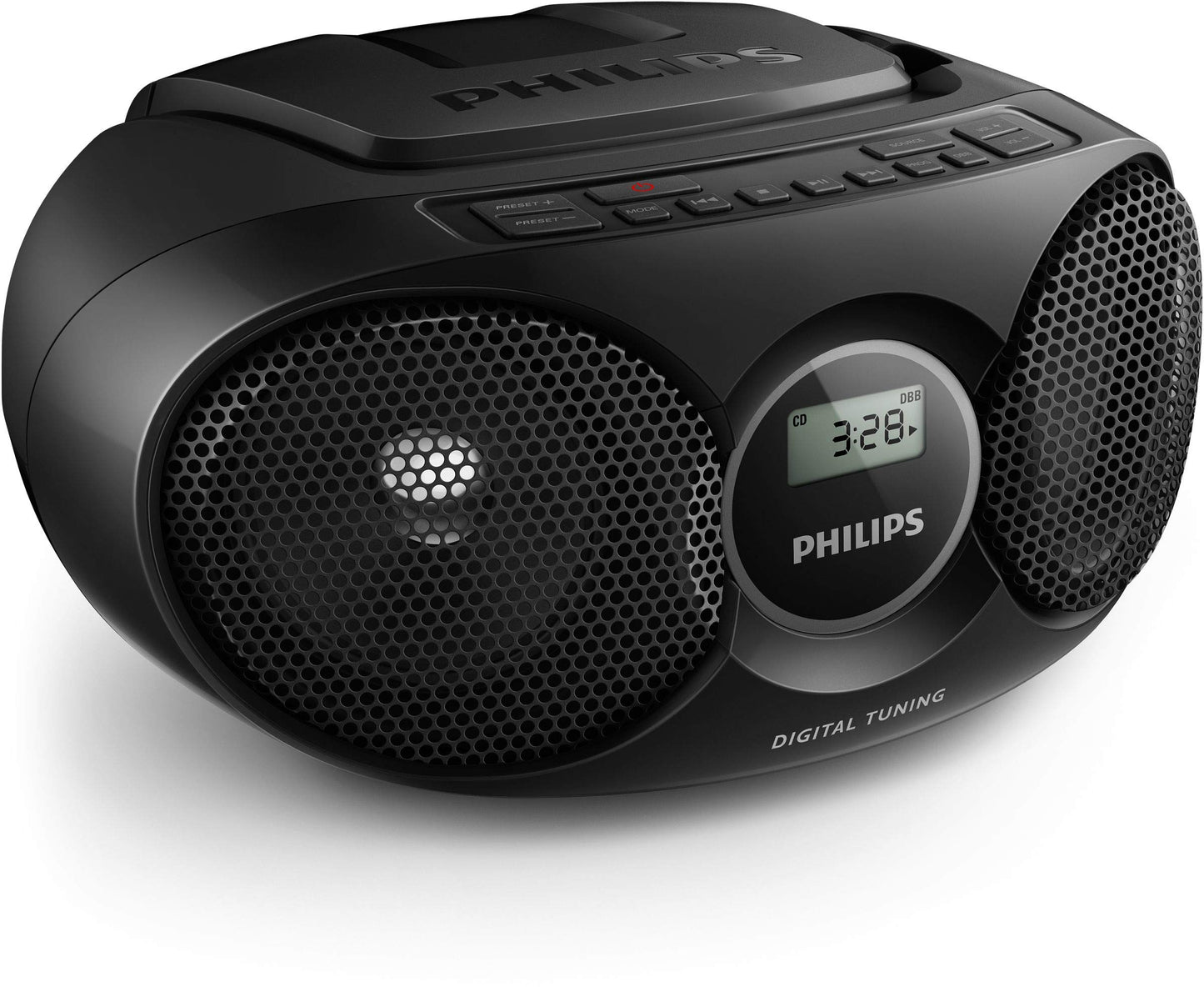 PHILIPS AZ215B/12 Sistema estére portátil Digital 3 W Negro - Radio CD (Digital, FM, CD,CD-R,CD-RW, Avance rápido, Retroceso rápido, Next, Anterior, Repetir, Barajar, 3 W, Negro)