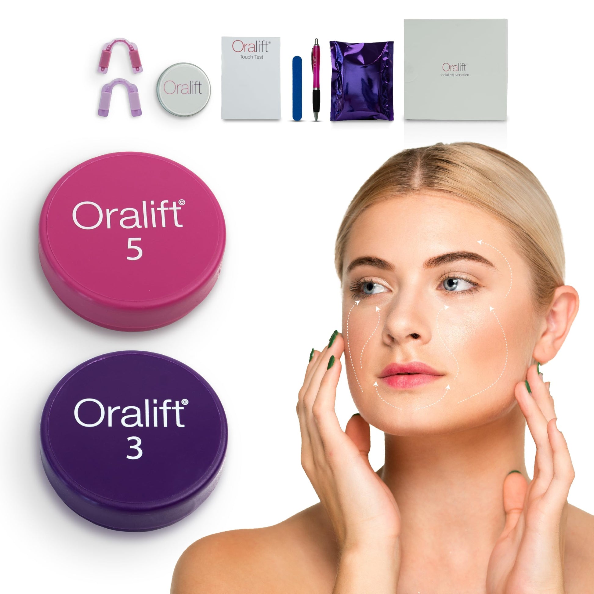 Oralift Premium: Efecto Lifting Facial Kit de Salud y Belleza Dispositivo. Apariencia Mejorada sin Ejercicio, Cirugía, Dolor, Inyecciones. Soporte por Email y Sesiones Zoom: Grupo e Individual