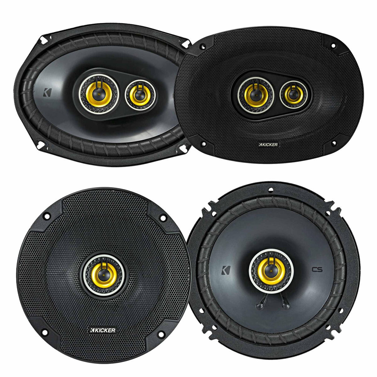 Altavoces para Coche Kicker Serie Cs Negro 6.5" 2 Vías y 6x9" 3 Vías 450W Tecnología Evc