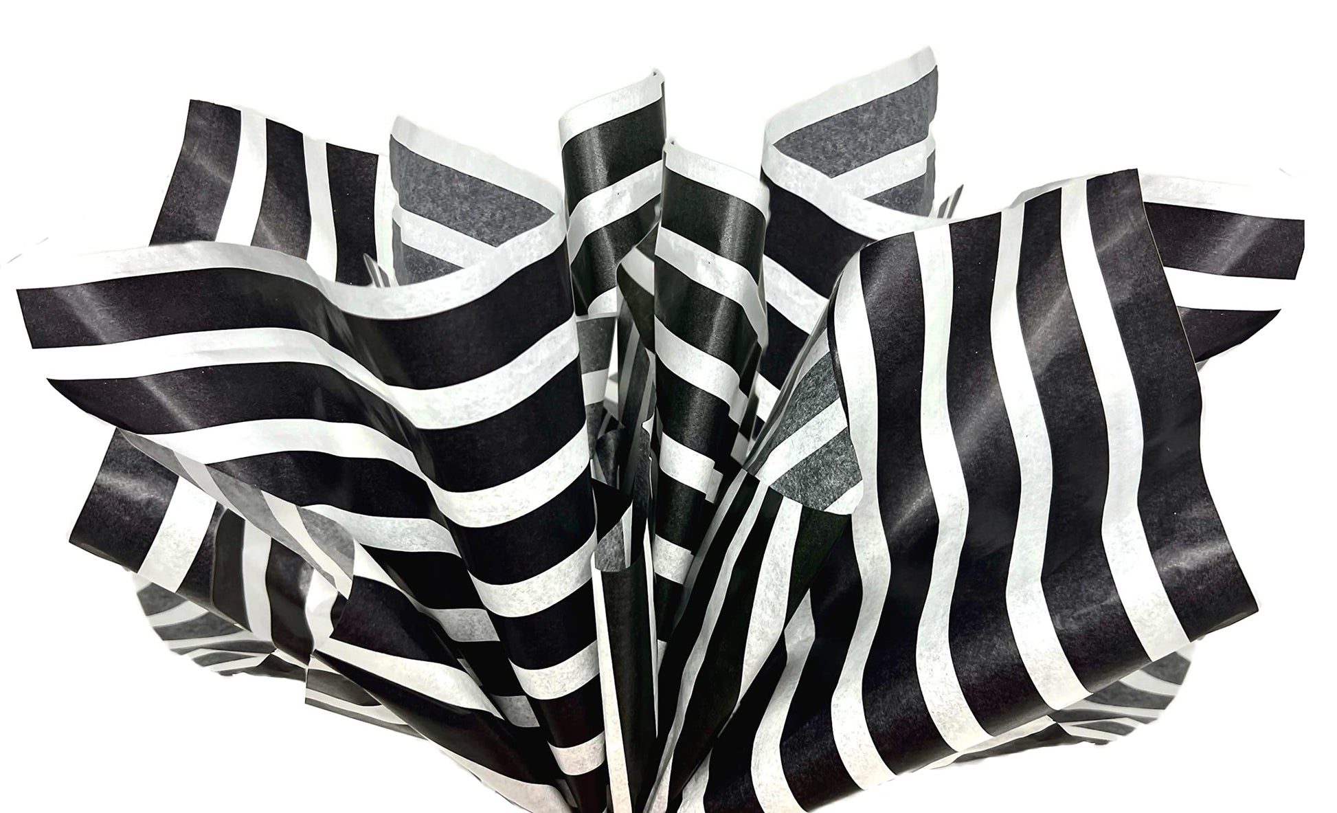 Papel Seda Premium Blanco y Negro a Rayas Paquete 24 Hojas
