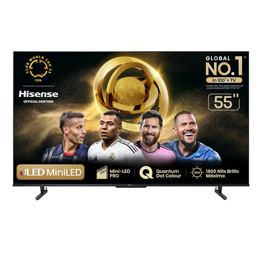 Hisense Television U8N Pantalla 55 Pulgadas,Mini-LED Smart Google TV UHD 4K,Control Remoto por Voz con Alexa,Modo de Juego Pro de 144 Hz,Hi-View Engine Pro, mira TV en Vivo sin Cable