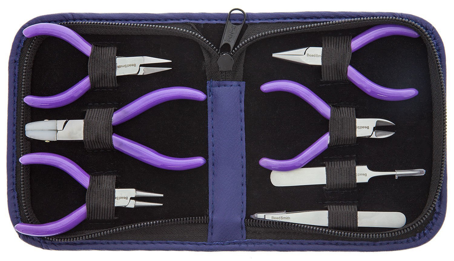 The Beadsmith Juego de 7 alicates para joyería con estuche, tamaño mini
