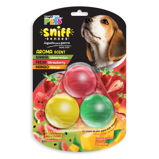 Fancy Pets Pelota Sniff con Aromas Surtidos para Perro 3 Piezas