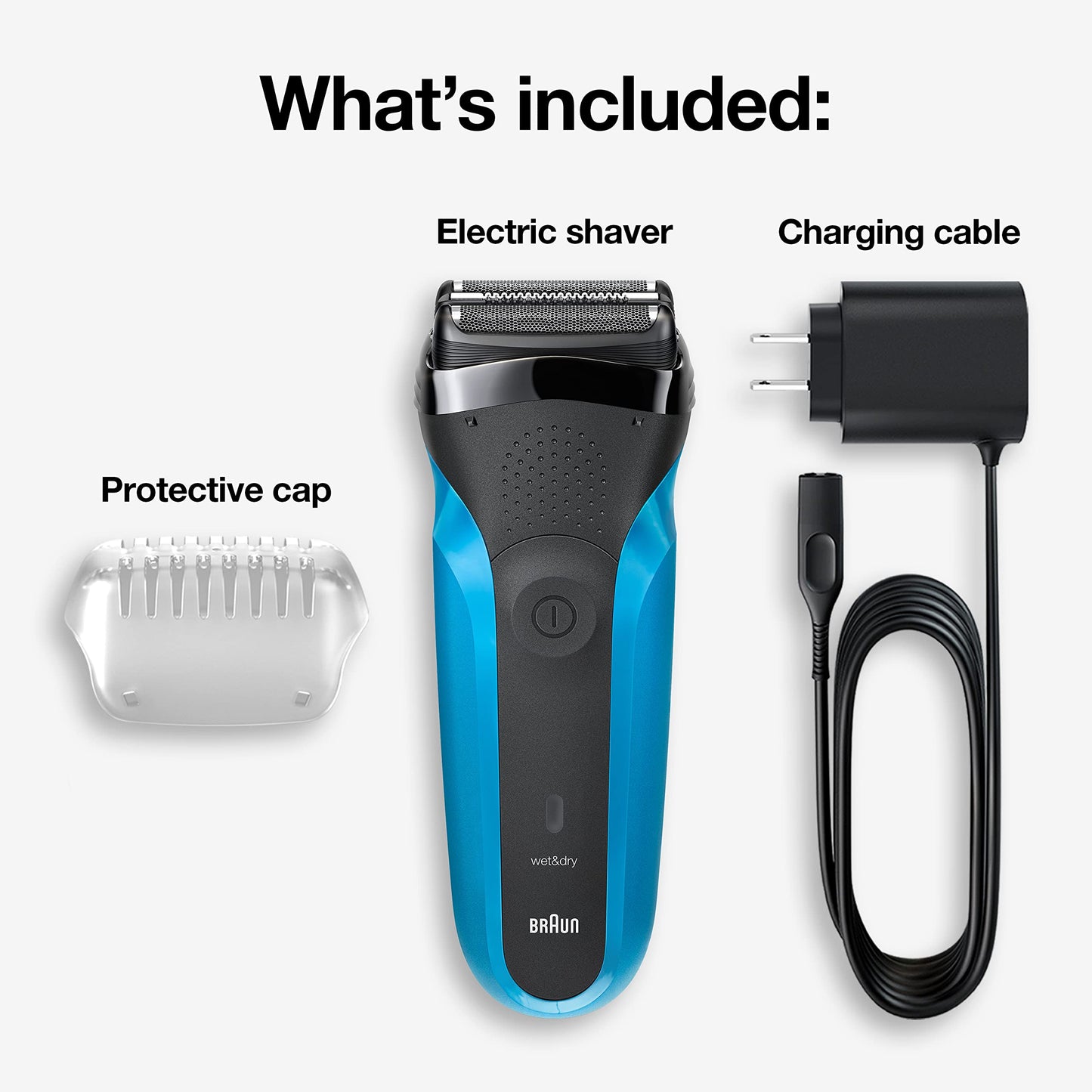 Braun Series - Afeitadora eléctrica para hombre (recargable, húmeda y seca), color azul, Máquina de afeitar 310S, Azul