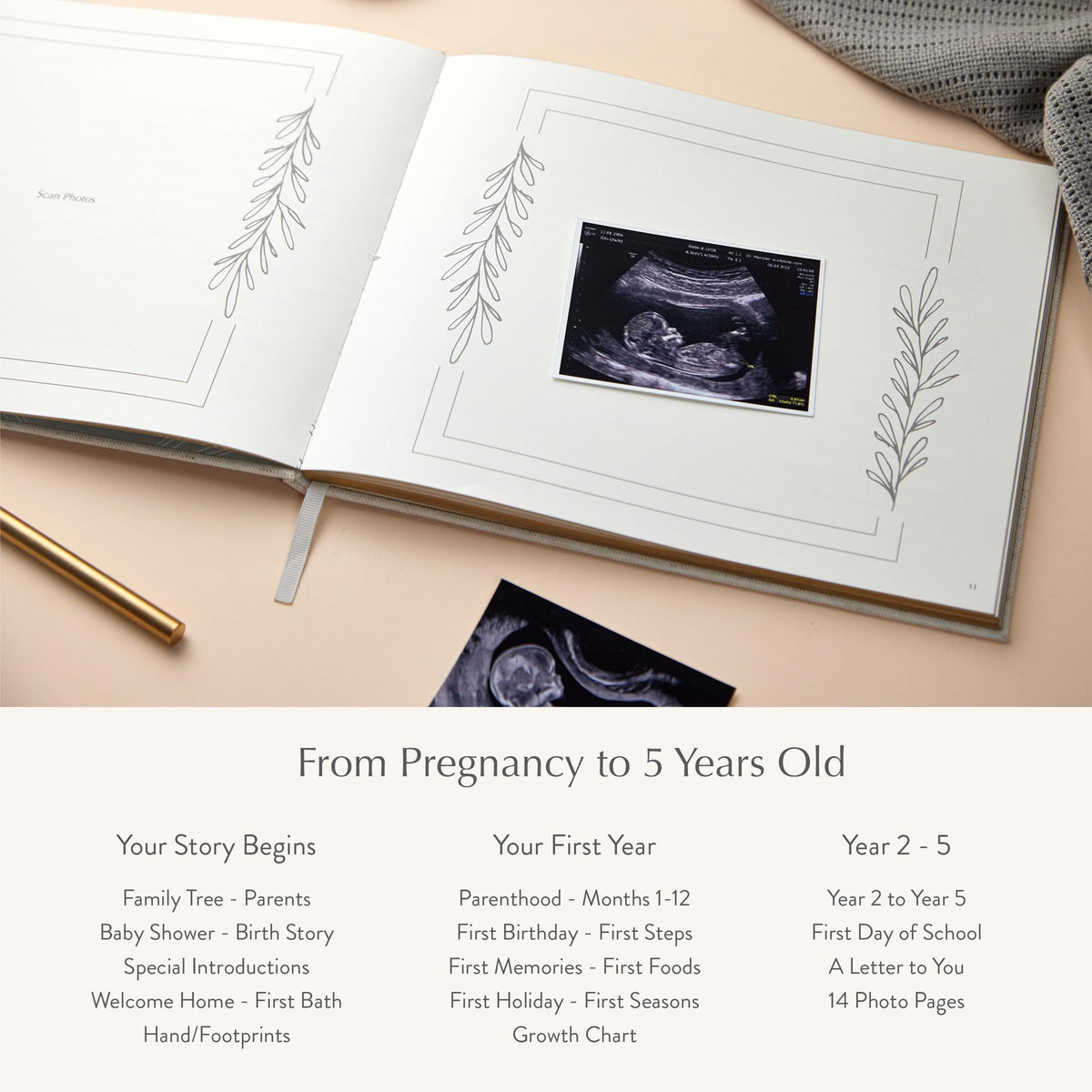 Libro de Recuerdos Your Edition Blanco para Futuras Mamás y Padres de Recién Nacidos
