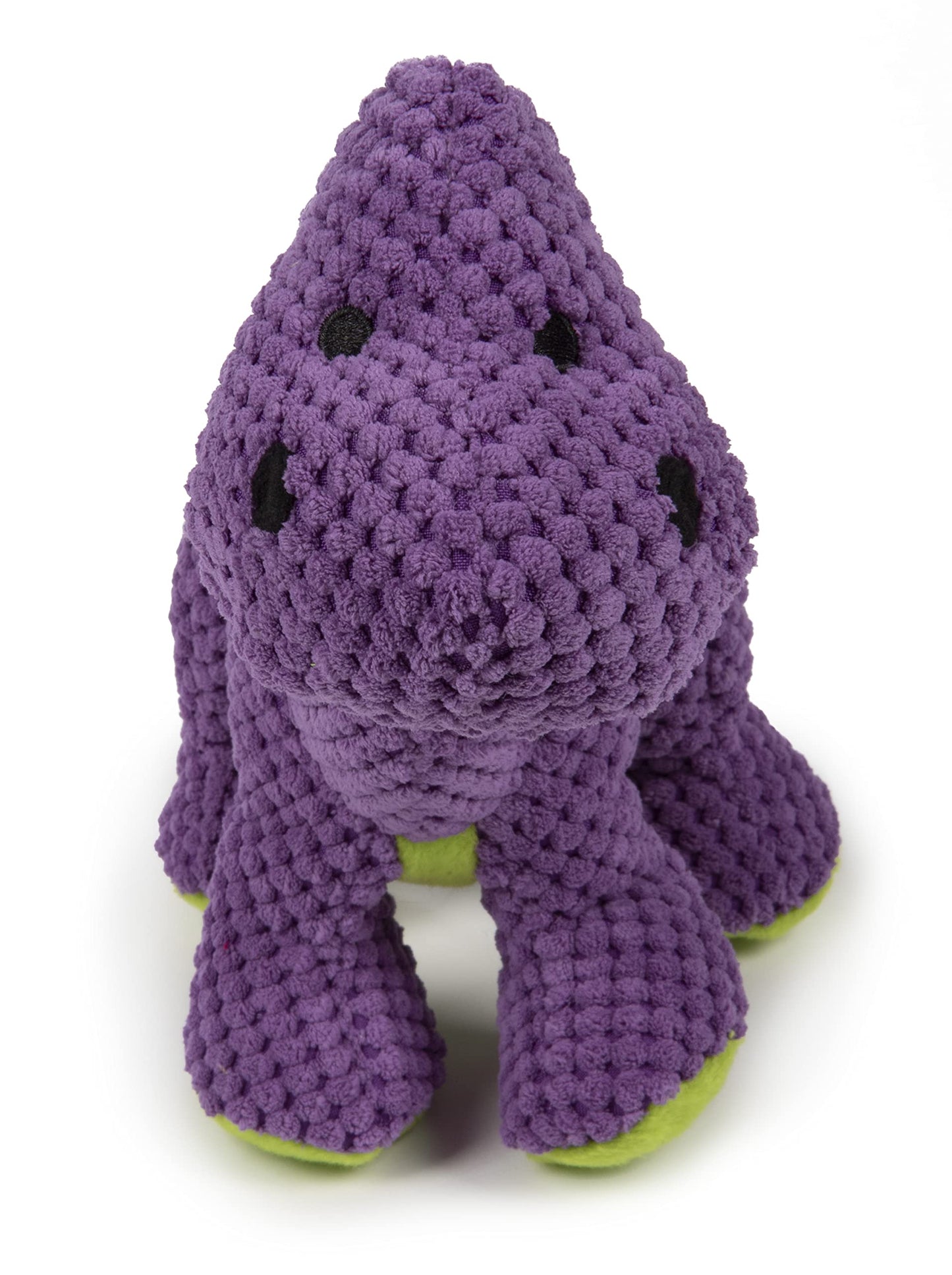 goDog Checkers Dinos Bruto - Juguete de Peluche chirriante para Perro, tecnología de protección masticable, Color Morado, Grande