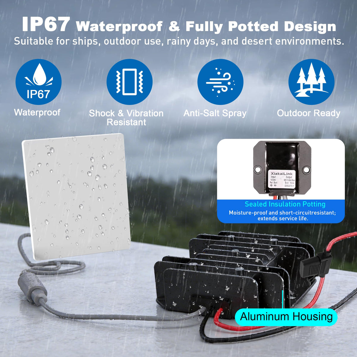Convertidor Impermeable de Energía Starlink para Conectividad a Internet Estable en Vehículos y Camping