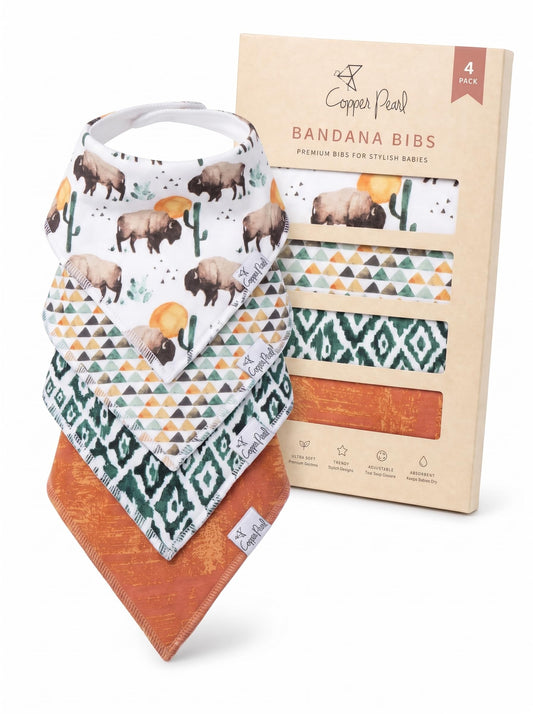 Paquete de Baberos Copper Pearl Bison para Babeo y Dentición