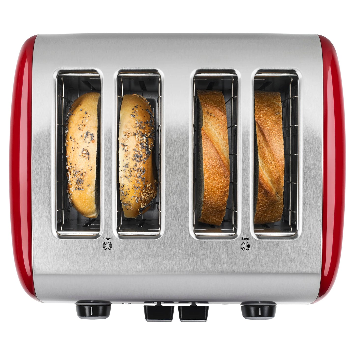 KitchenAid KMT4115 4slice(s) Rojo, Plata - Tostador (4 rebanada(s), Rojo, Plata, Acero inoxidable, 280 mm, 290 mm, 190 mm)