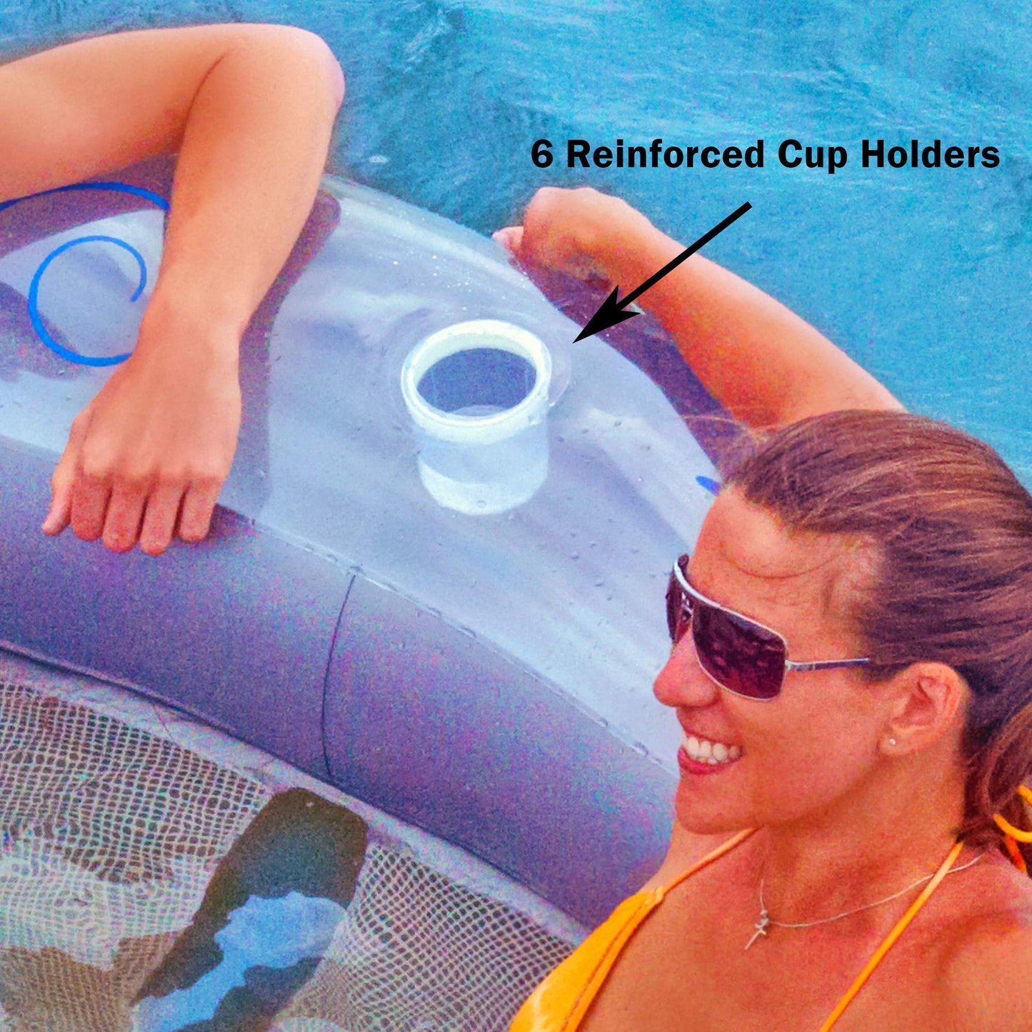 Flotador Social Circle Rave Sports Azul Transparente Blanco