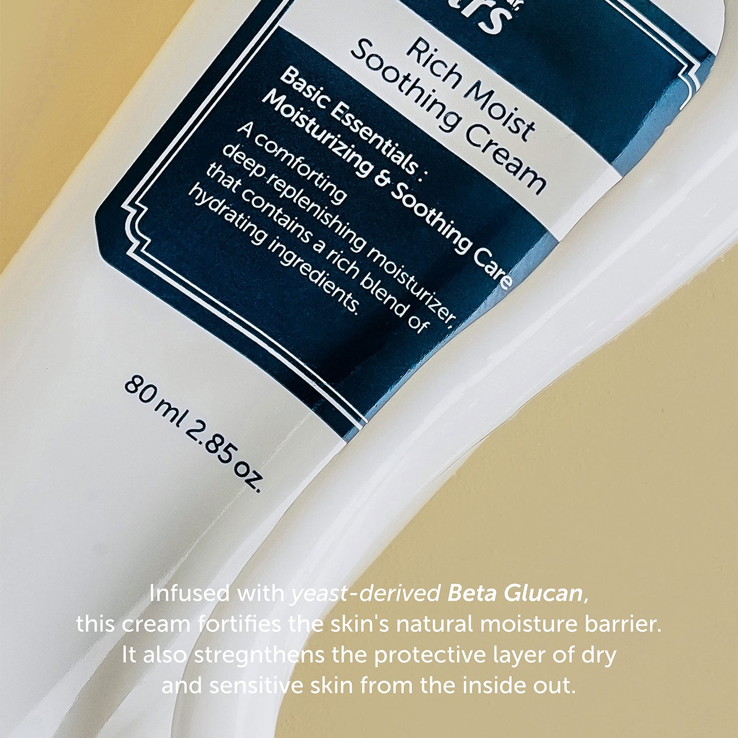 DearKlairs Rich Moist Soothing Cream 80ml, Hypoallergenic, Centella Asiatica, Ceremide, Moisturizer, full hydration, Protective layer with Beta Glucan, Non-sticky texture, K-beauty