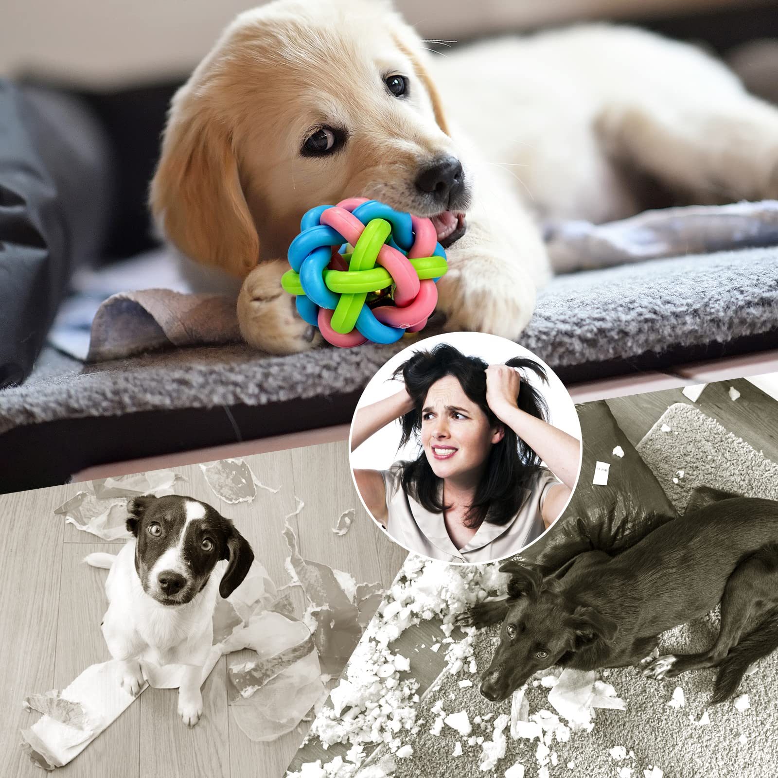 Juguetes chirriantes para perros pequeños y medianos, 18 unidades, cuerda de peluche con juguetes de goma a granel, juguete de peluche seguro para masticar y dentición. (18 piezas de juguete para perros)