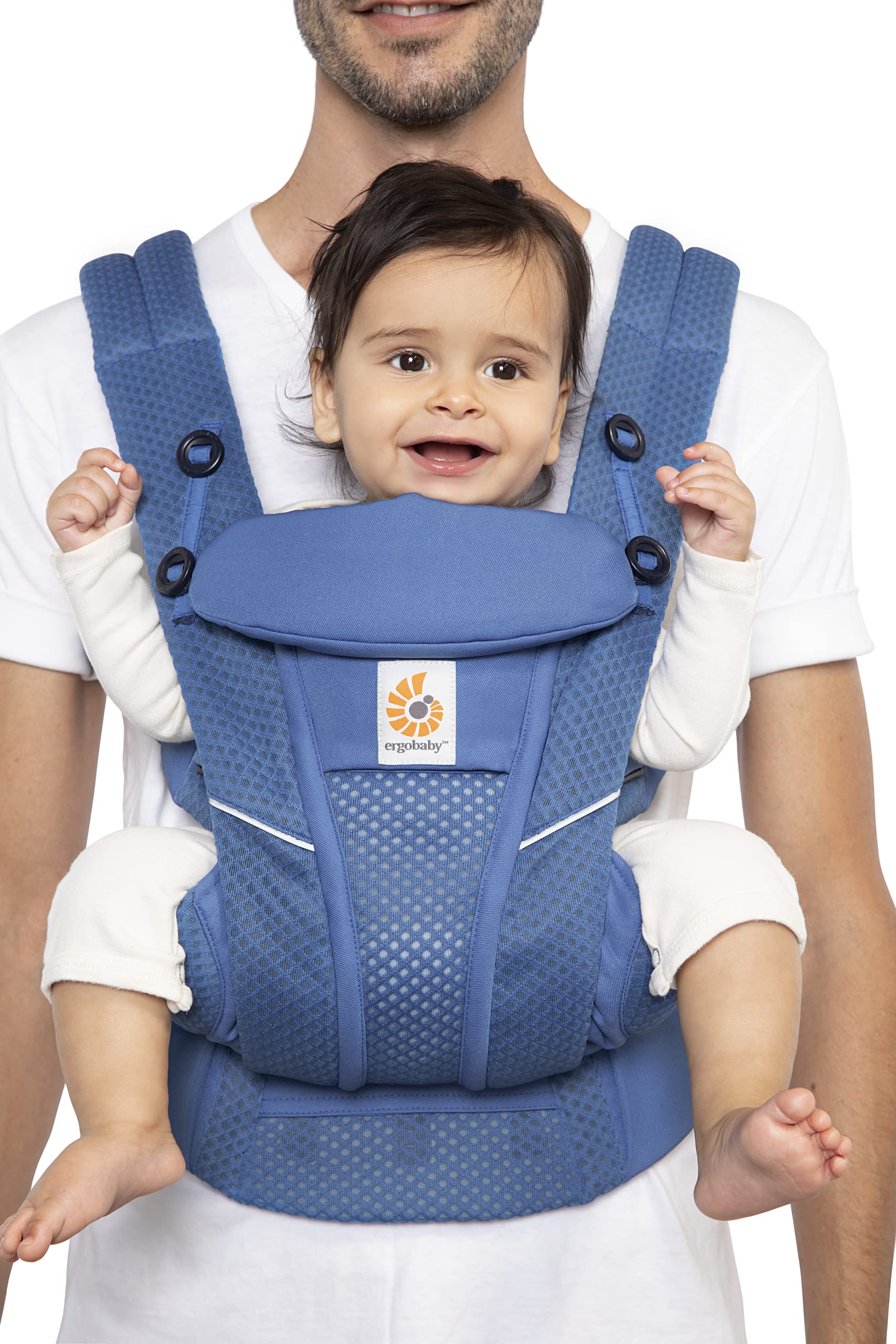 Portabebés Ergobaby Azul Zafiro Malla Transpirable con Soporte Lumbar Mejorado