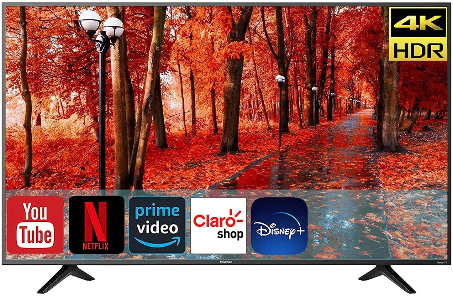 Hisense Televisión 2020 4K SmartTV Led con Sistema Roku , Compatible con Google Assistant y Alexa (65R6E3/ 65pulgadas)(Reacondicionado)
