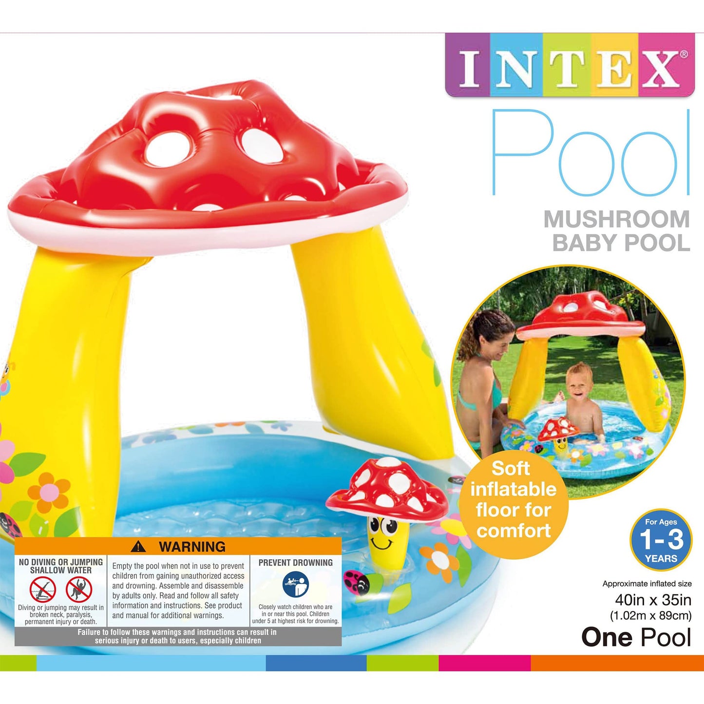 Centro de Juego Inflable Intex Hongos Infantil