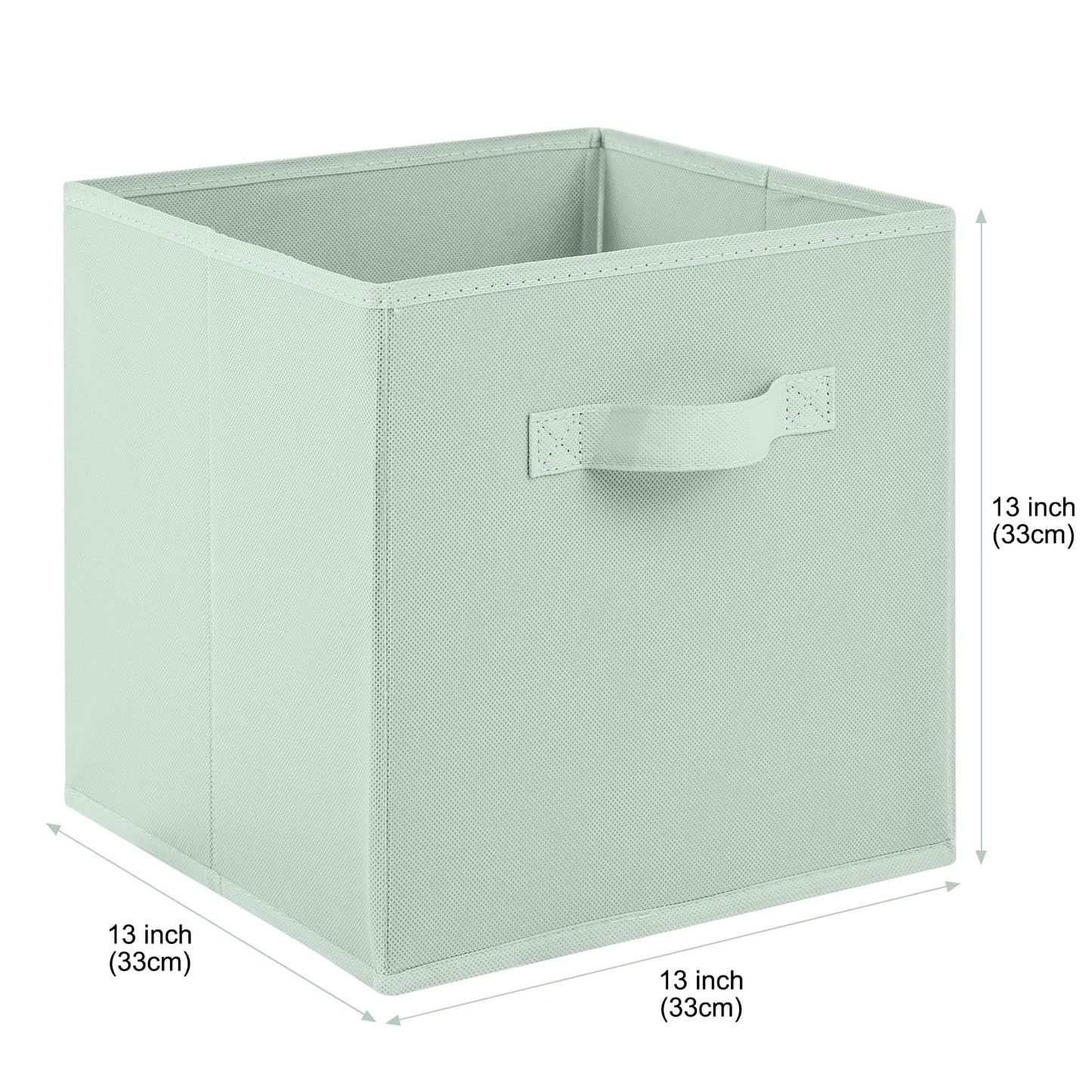 Cubos de tela para almacenamiento de 13 x 13 x 13 pulgadas, paquete de 6, divertidos cubos de almacenamiento de colores con asas, los niños,cian, verde, amarillo