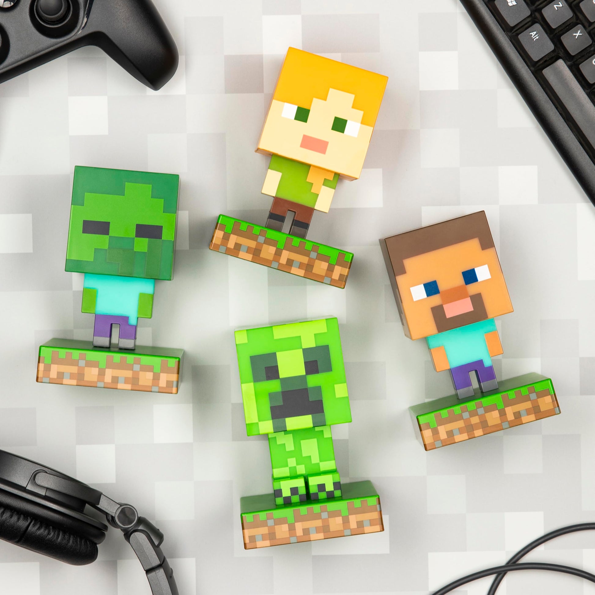 Lámpara 3D Paladone Minecraft Creeper Verde Luz Nocturna para Jugadores