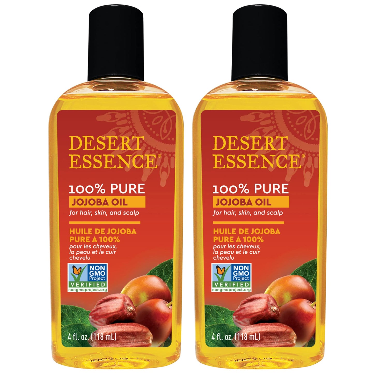 Pack of 2 x Desert Essence Pure Jojoba Oil - 4 fl oz