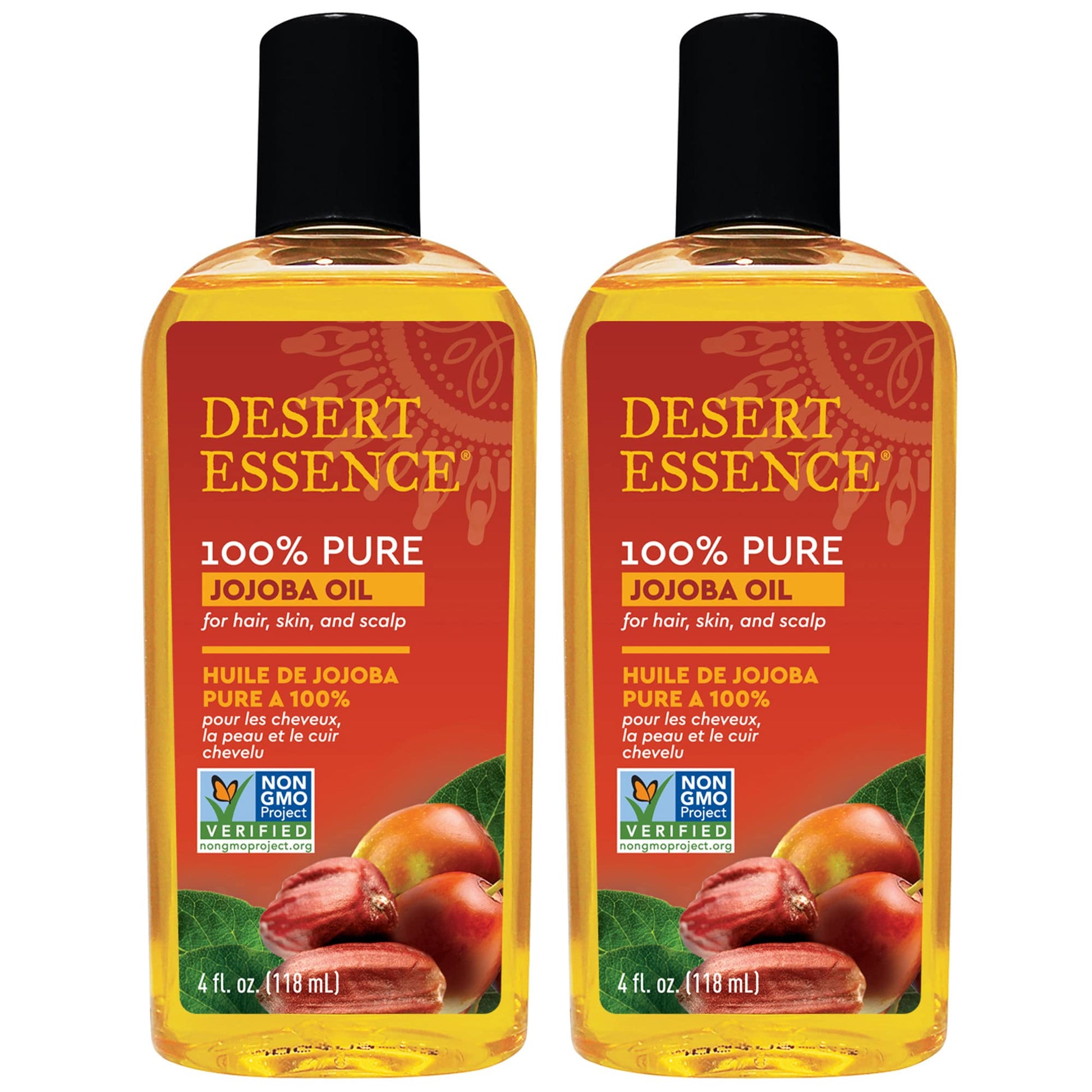 Pack of 2 x Desert Essence Pure Jojoba Oil - 4 fl oz