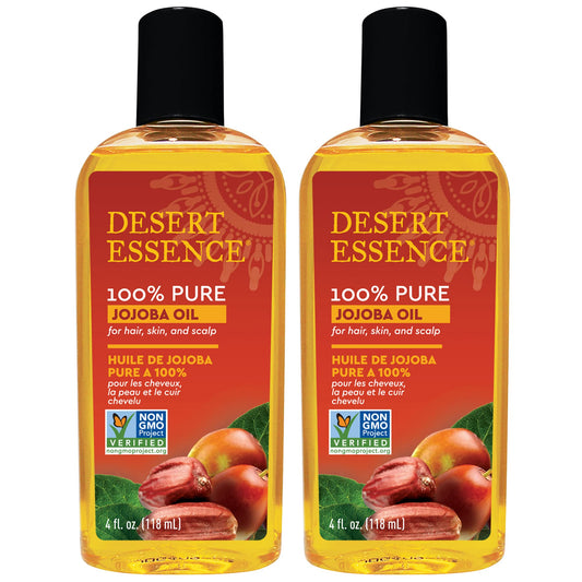 Pack of 2 x Desert Essence Pure Jojoba Oil - 4 fl oz