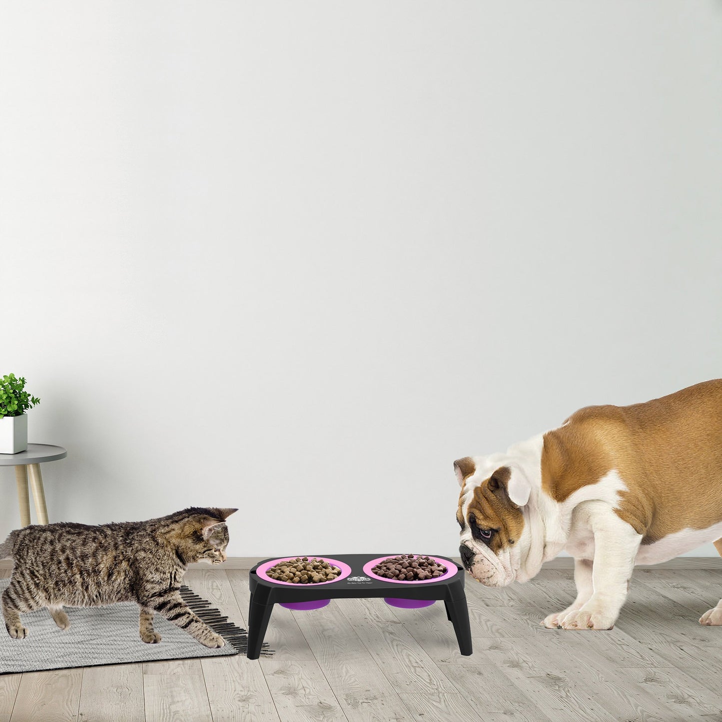 Comederos Elevados Petmaker Plata 16 Oz con Base Antideslizante